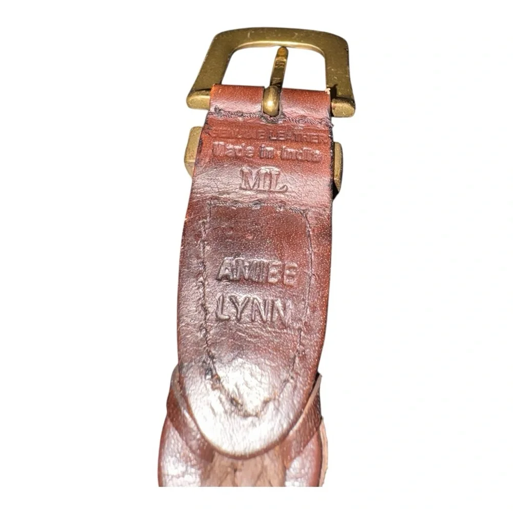 Amiee Lynn Braided Leather Belt Brown w/Brass Buckle Unisex M/L BJ2